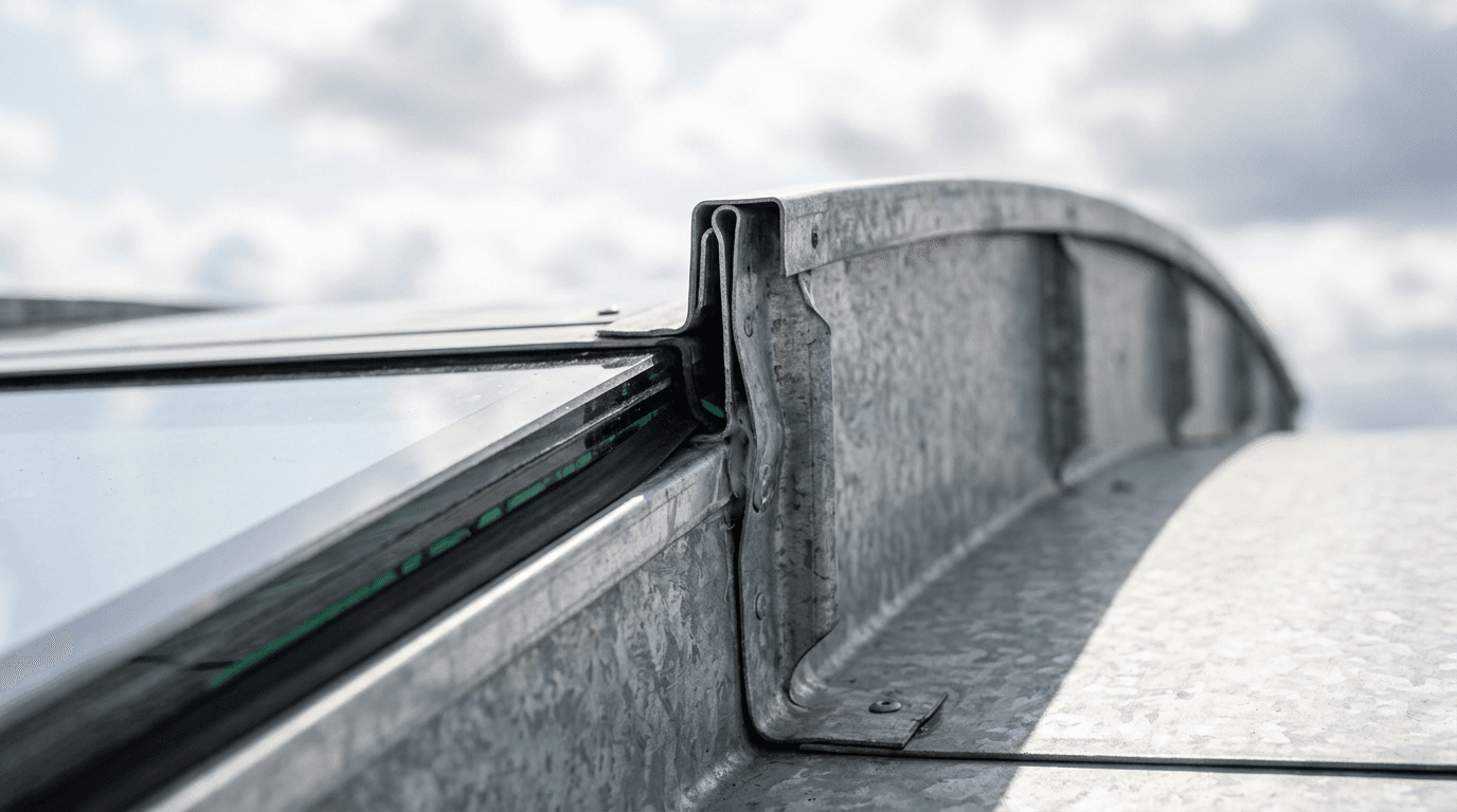 Close-up of galvanized steel finish